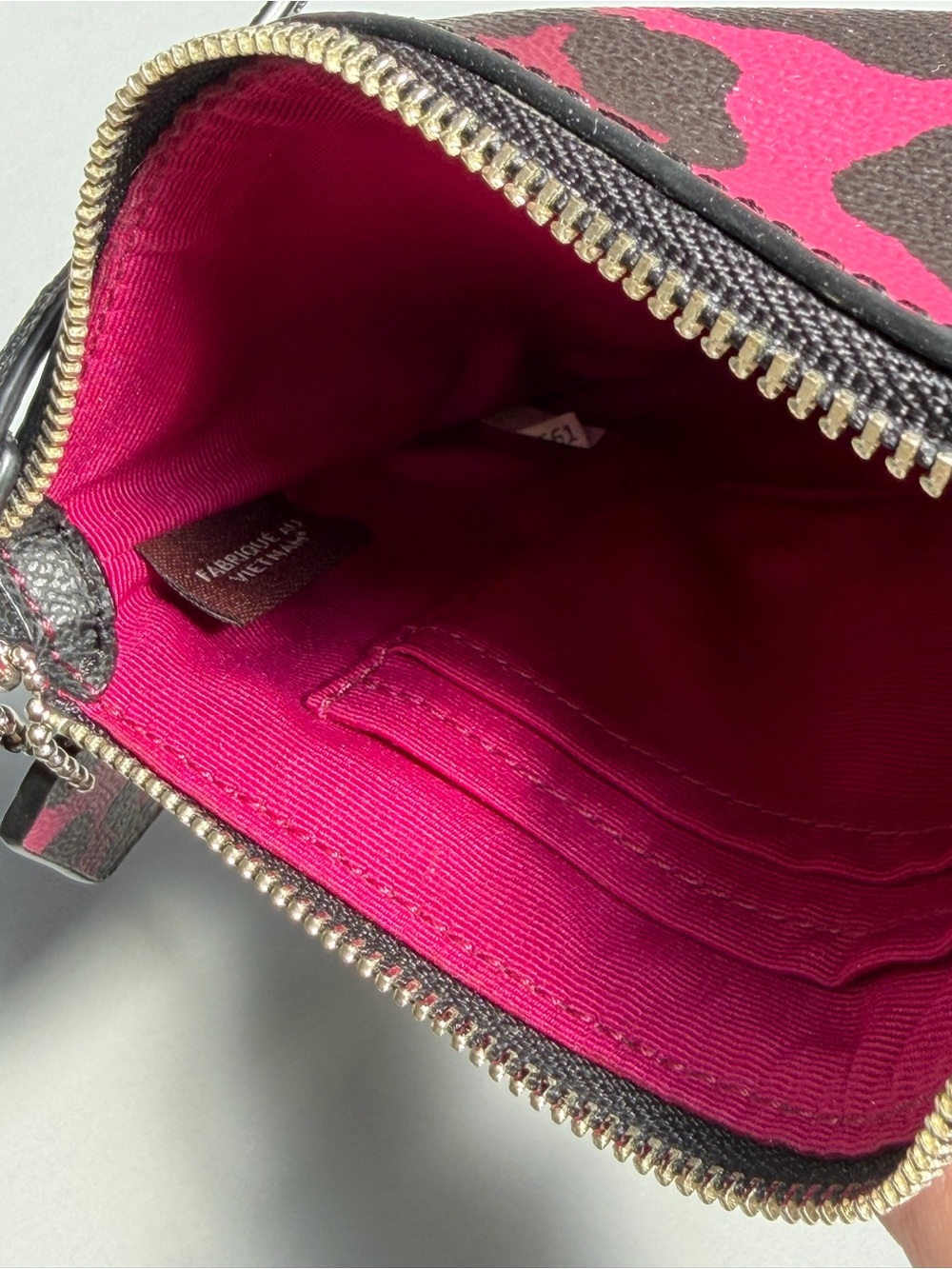 Coach Ocelot Print Corner Zip in Cranberry - Picture 5 of 7
